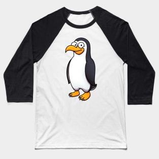 Cute Happy Cartoon Penguin Baseball T-Shirt